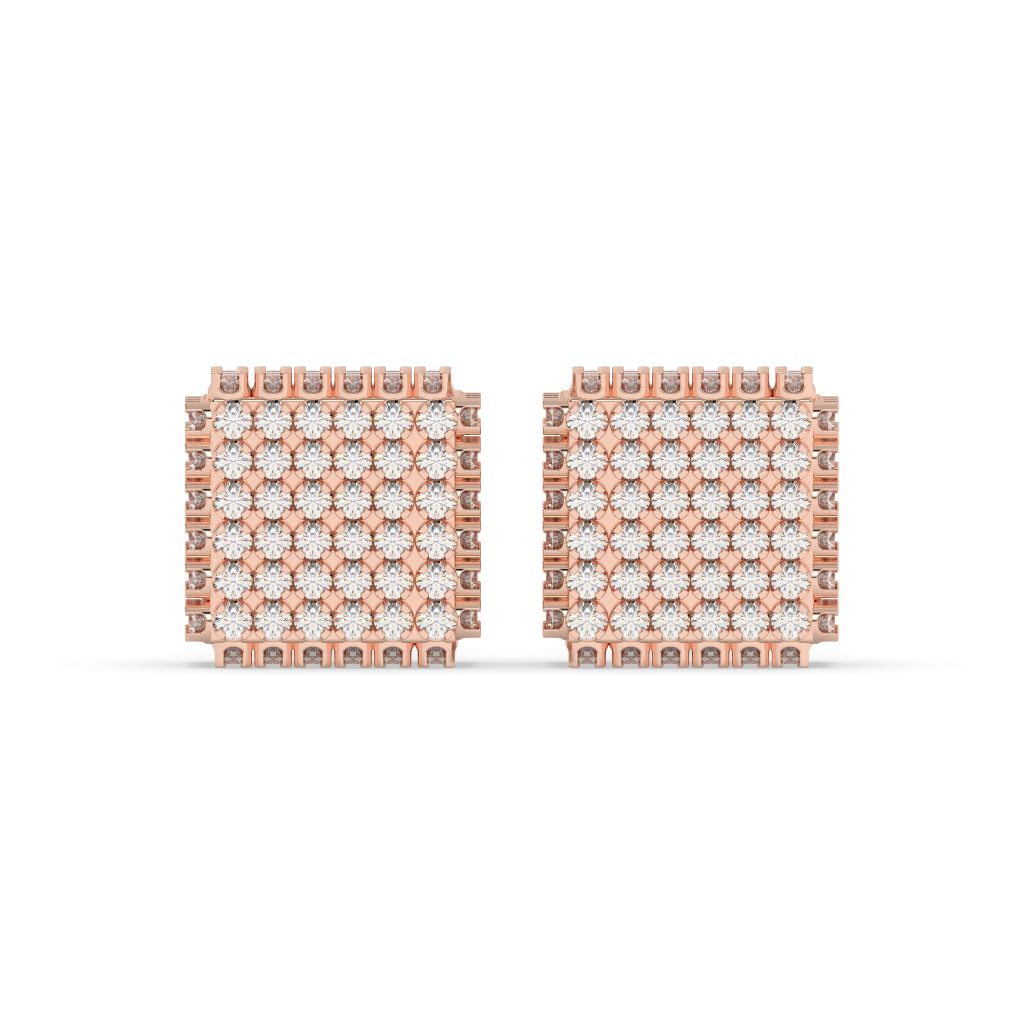 REGAL SQUARE DIAMOND STUD EARRINGS