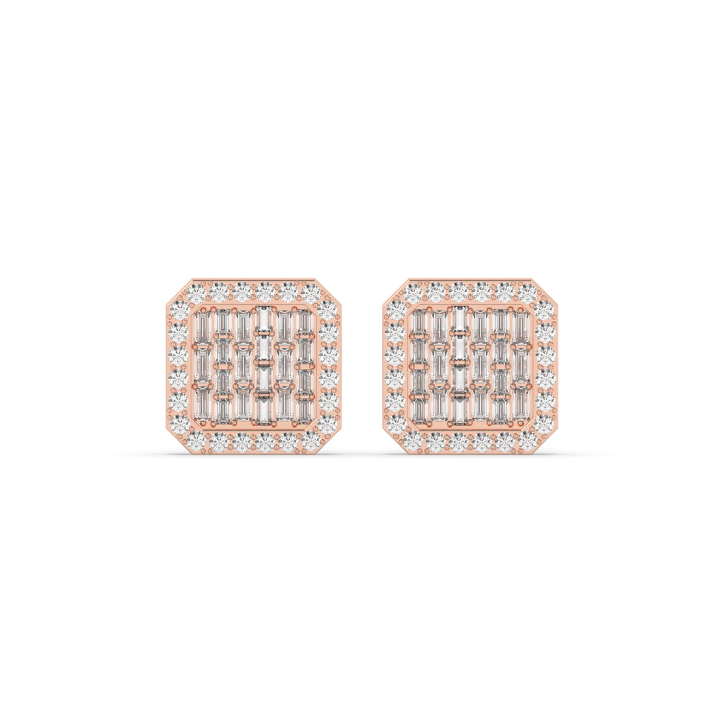 SQUARE CUT BAGUETTE DIAMOND STUDS