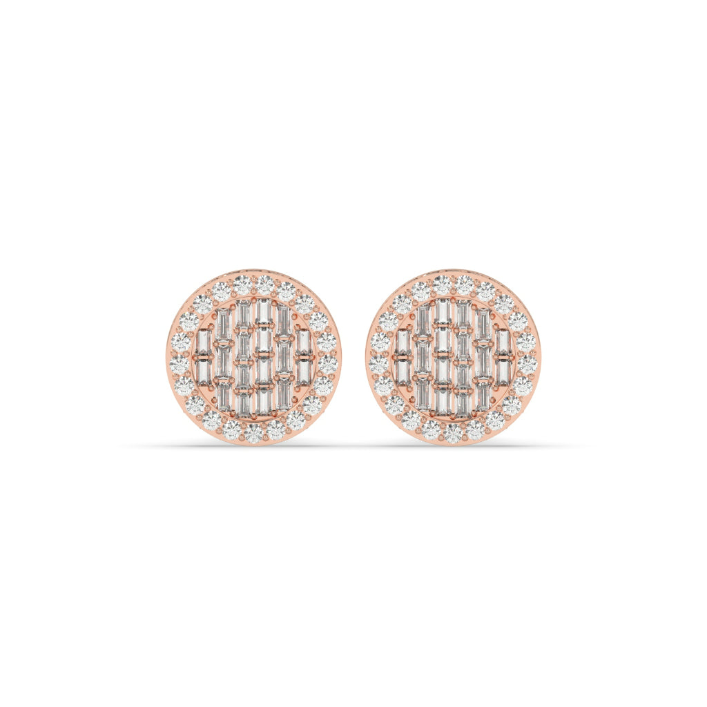 CLASSIC CIRCLE BAGUETTE DIAMOND STUDS