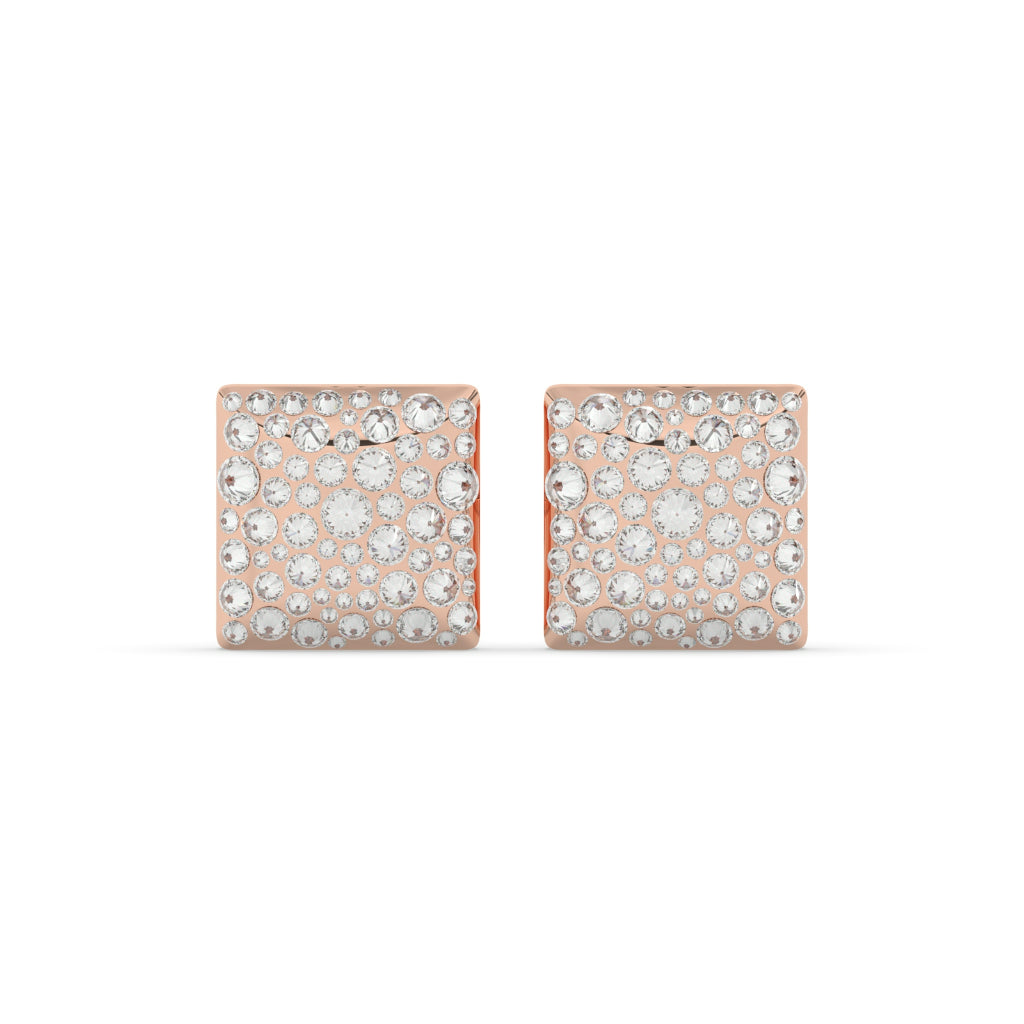SQUARE PAVÉ DIAMOND STUD EARRINGS