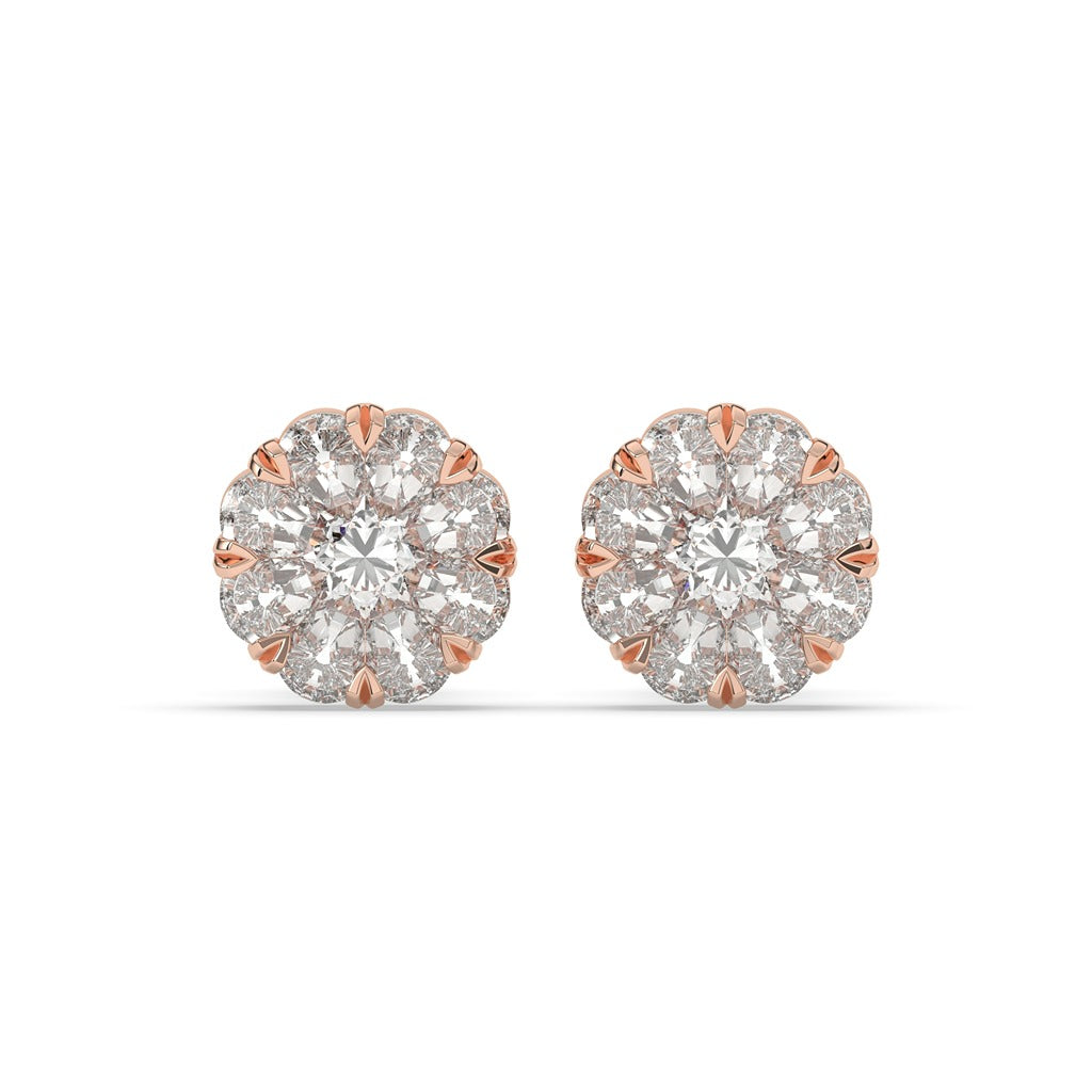 BLOSSOM CLUSTER DIAMOND STUD EARRINGS