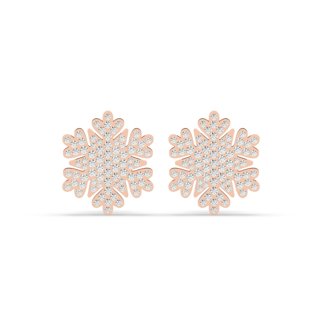DAZZLING FLORAL WINTER STUD EARRINGS