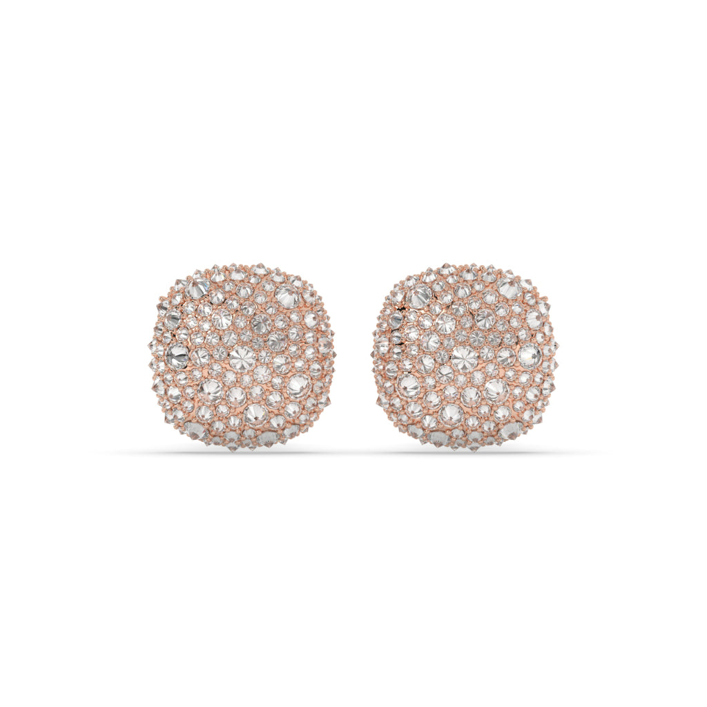 ROUND CLUSTER STONE STUD EARRINGS