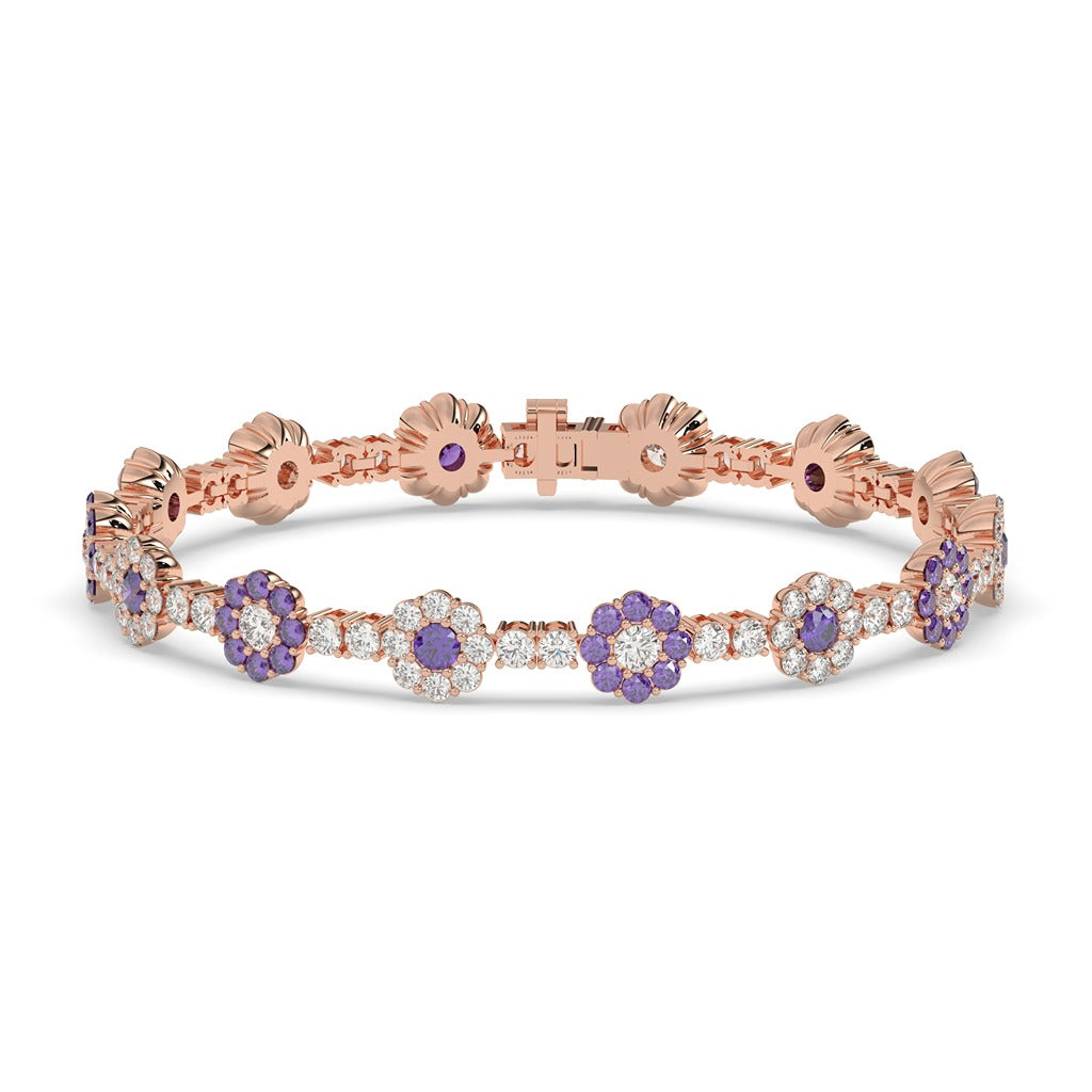 ROUND DIAMOND AND GEMS STONE ICED OUT HIP HOP BRACELET