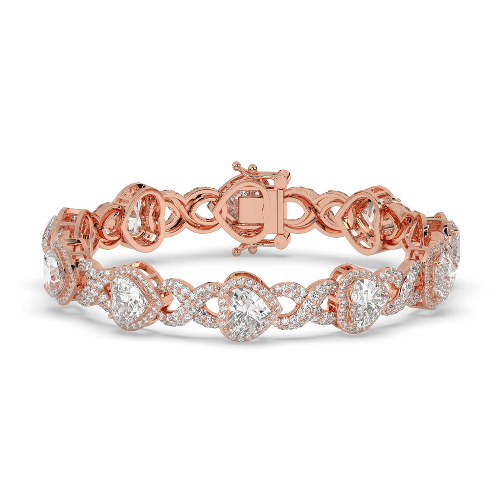 HEART AND ROUND DIAMOND ICED OUT HIP HOP BRACELET