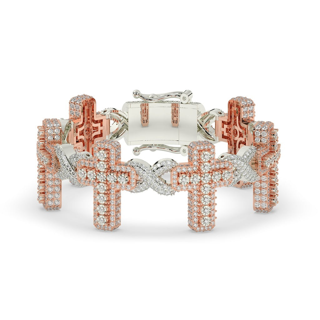 BLESSED ICE CROSS LINK BRACELET