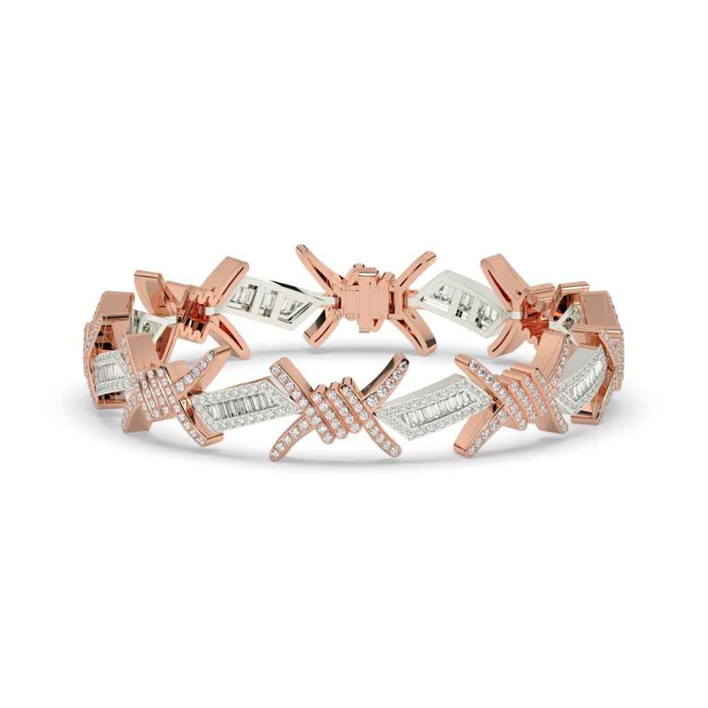 BARBED WIRE DIAMOND GOLD BRACELET