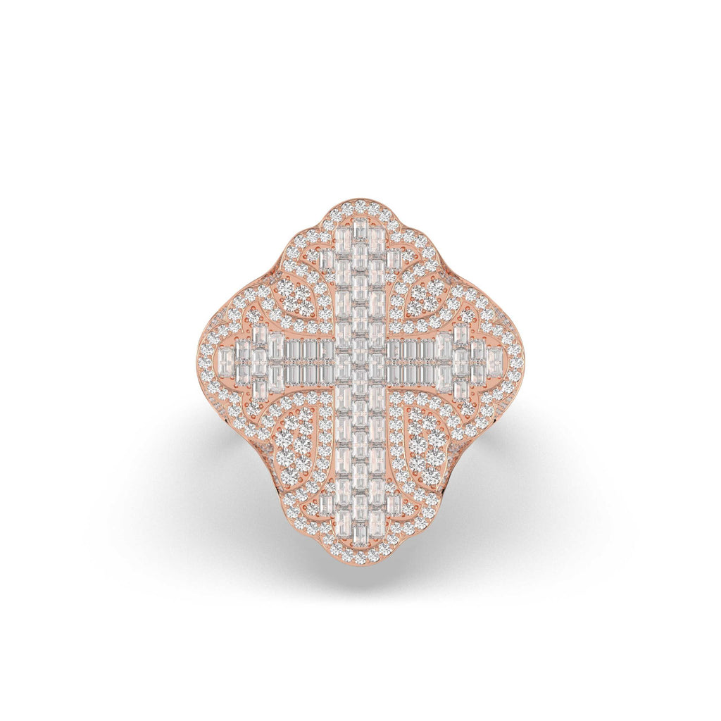 DIVINE CROSS GOLD DIAMOND RING