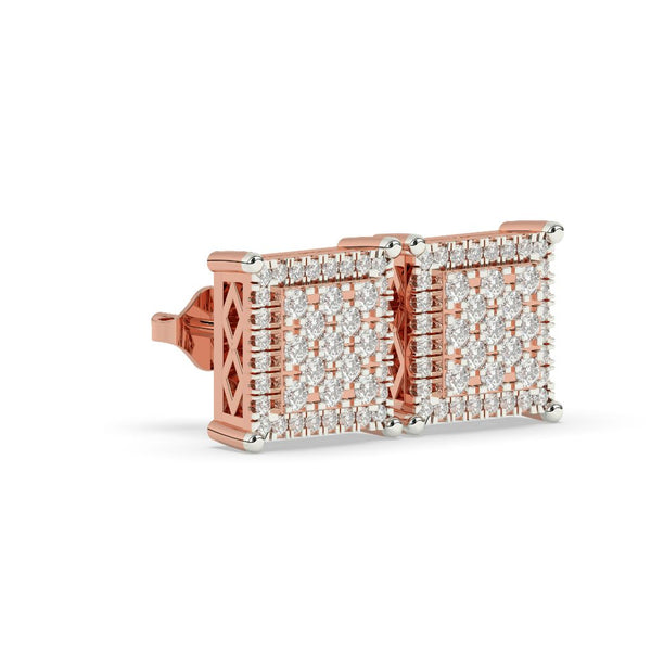 PRINCESS CUT SQUARE STUD EARRINGS
