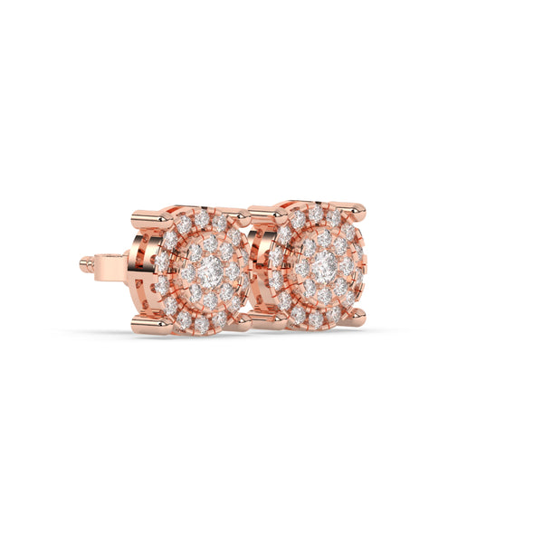 ROSE GOLD FLORAL STUD EARRINGS