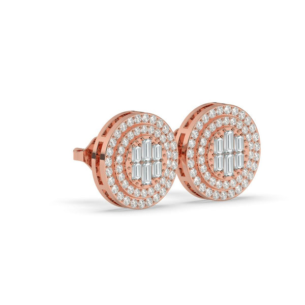 RADIANT ROUND BAGUETTE DIAMOND STUDS