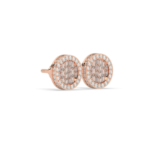 CLASSIC CIRCLE BAGUETTE DIAMOND STUDS