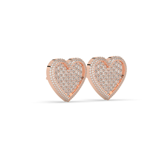 ETERNAL LOVE BAGUETTE HEART STUDS