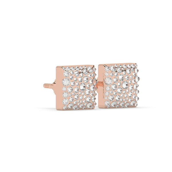 SQUARE PAVÉ DIAMOND STUD EARRINGS