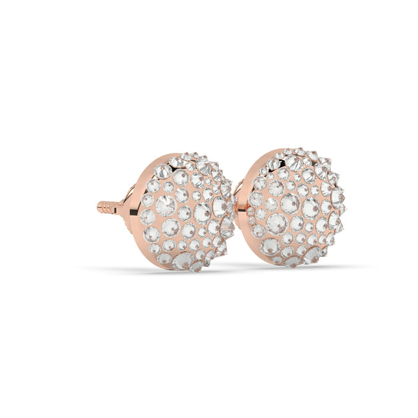 DIAMOND DOME STUD EARRINGS BOLD