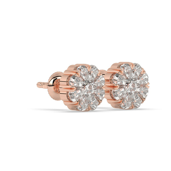 BLOSSOM CLUSTER DIAMOND STUD EARRINGS