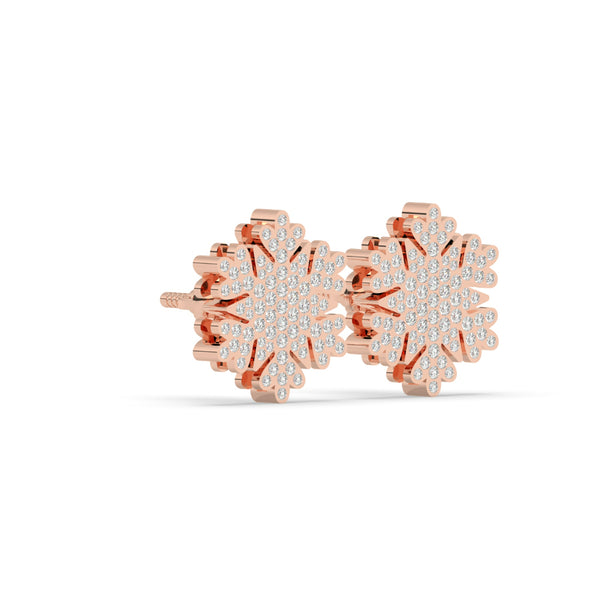 DAZZLING FLORAL WINTER STUD EARRINGS