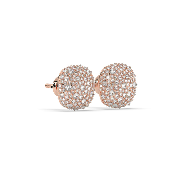 ROUND CLUSTER STONE STUD EARRINGS