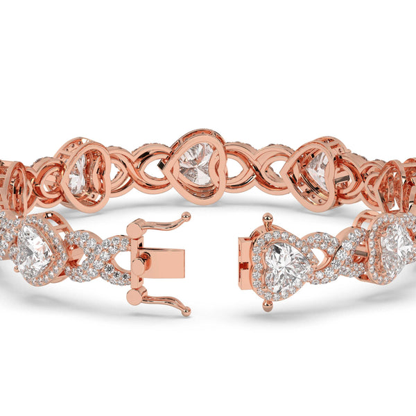 HEART AND ROUND DIAMOND ICED OUT HIP HOP BRACELET
