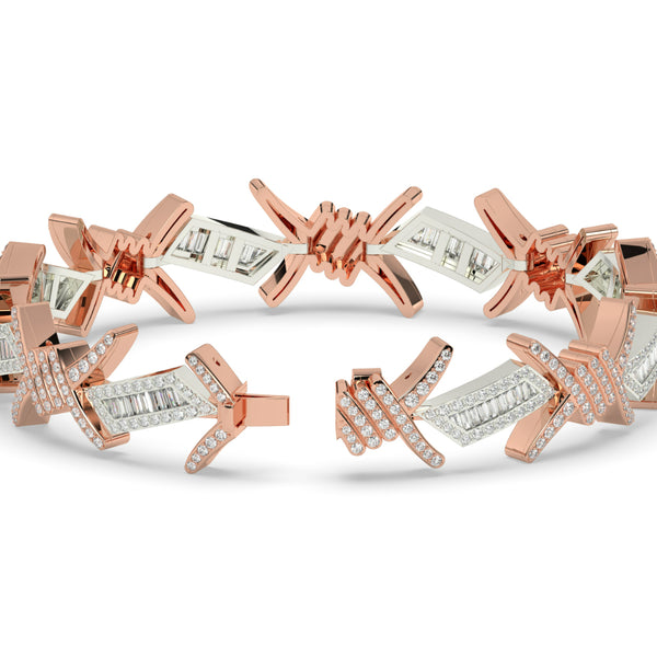 BARBED WIRE DIAMOND GOLD BRACELET
