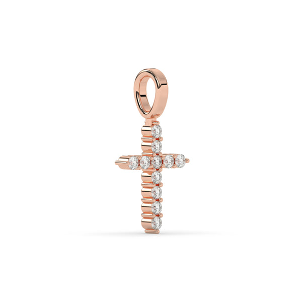 GOLD DIAMOND CROSS CHARM PENDANT