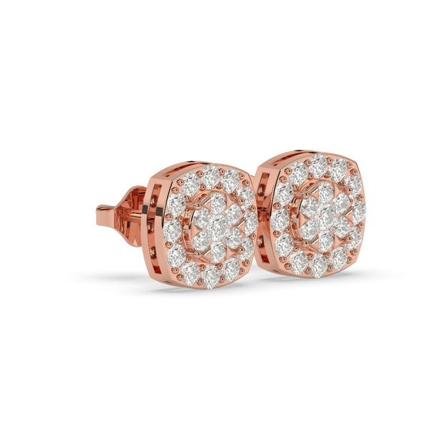BLOOM PATTERN DIAMOND EAR STUDS