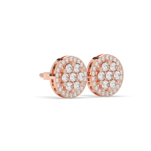 RADIANT CIRCLE DIAMOND STUD EARRINGS