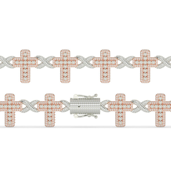 BLESSED ICE CROSS LINK BRACELET
