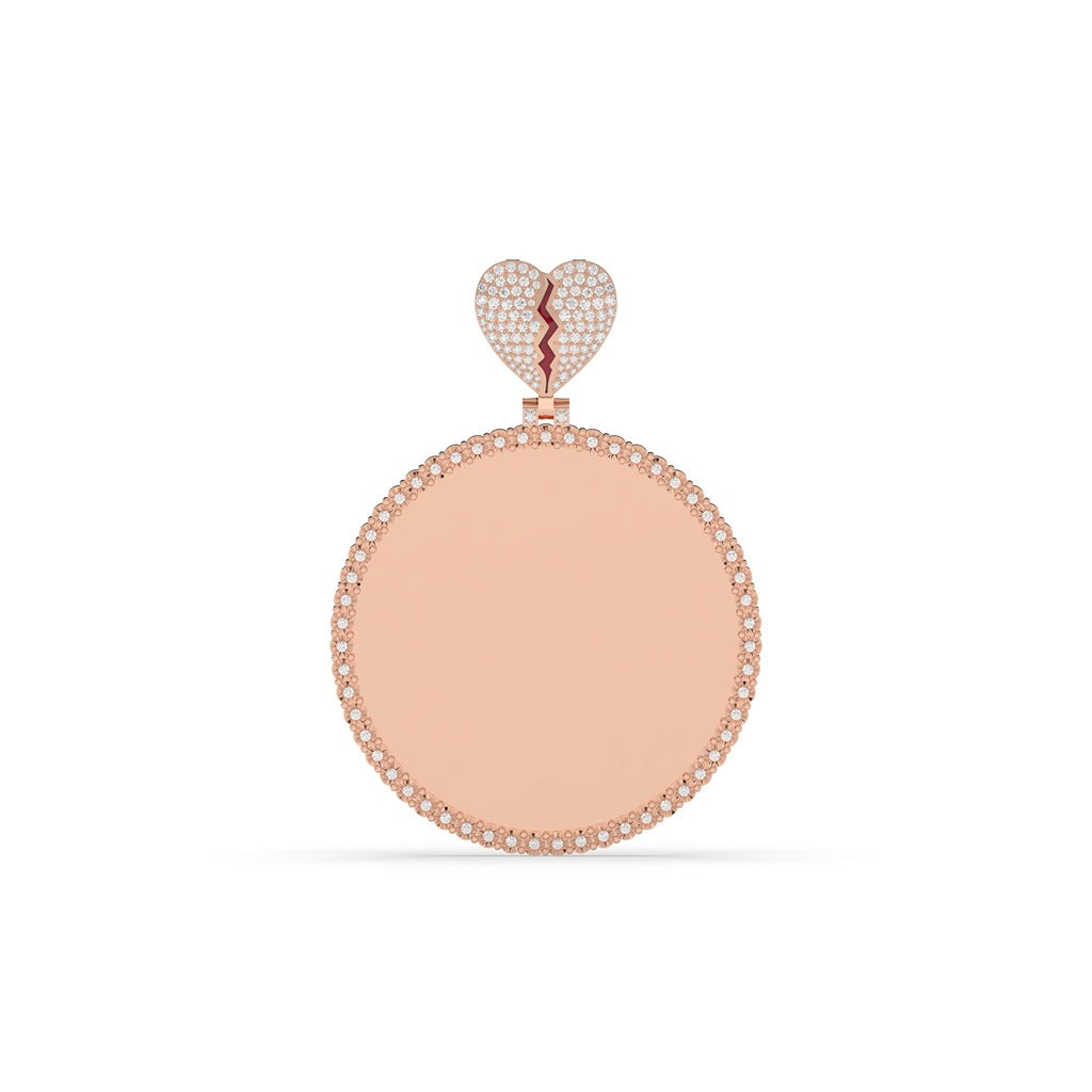 BROKEN HEART DIAMOND FRAME PENDANT