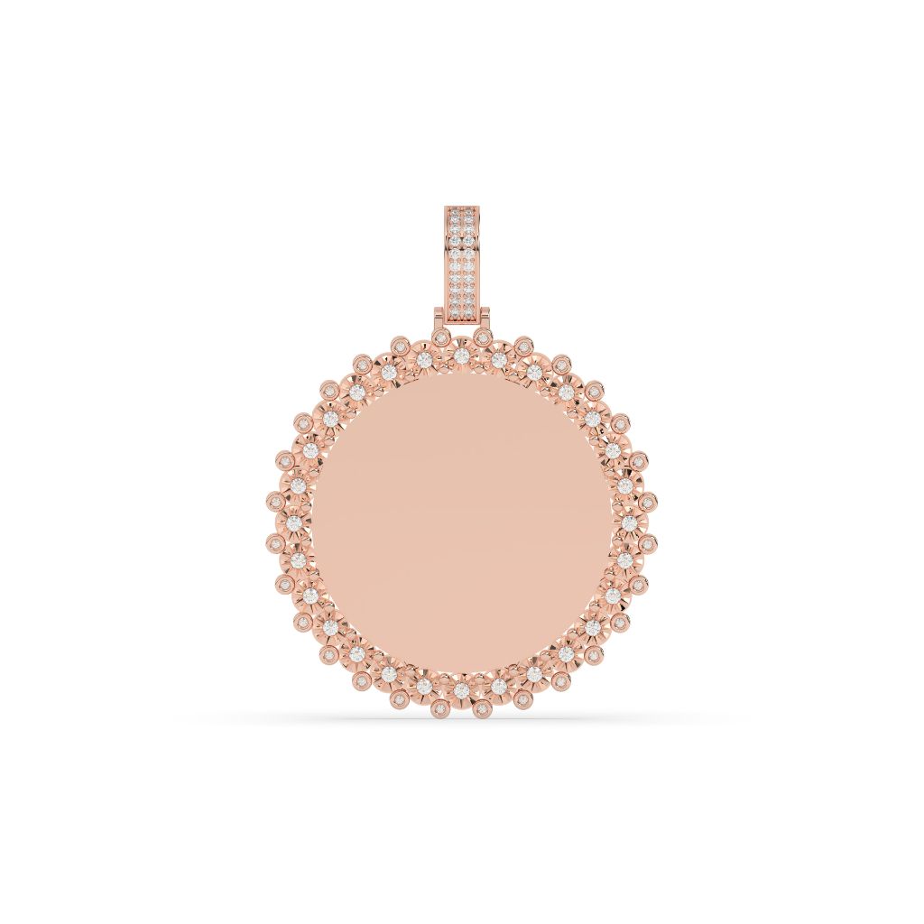 FLORAL EDGE DIAMOND ROUND PENDANT