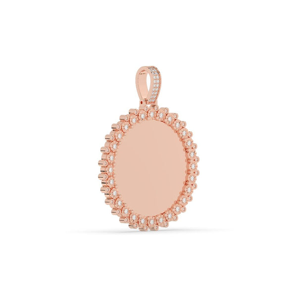 FLORAL EDGE DIAMOND ROUND PENDANT