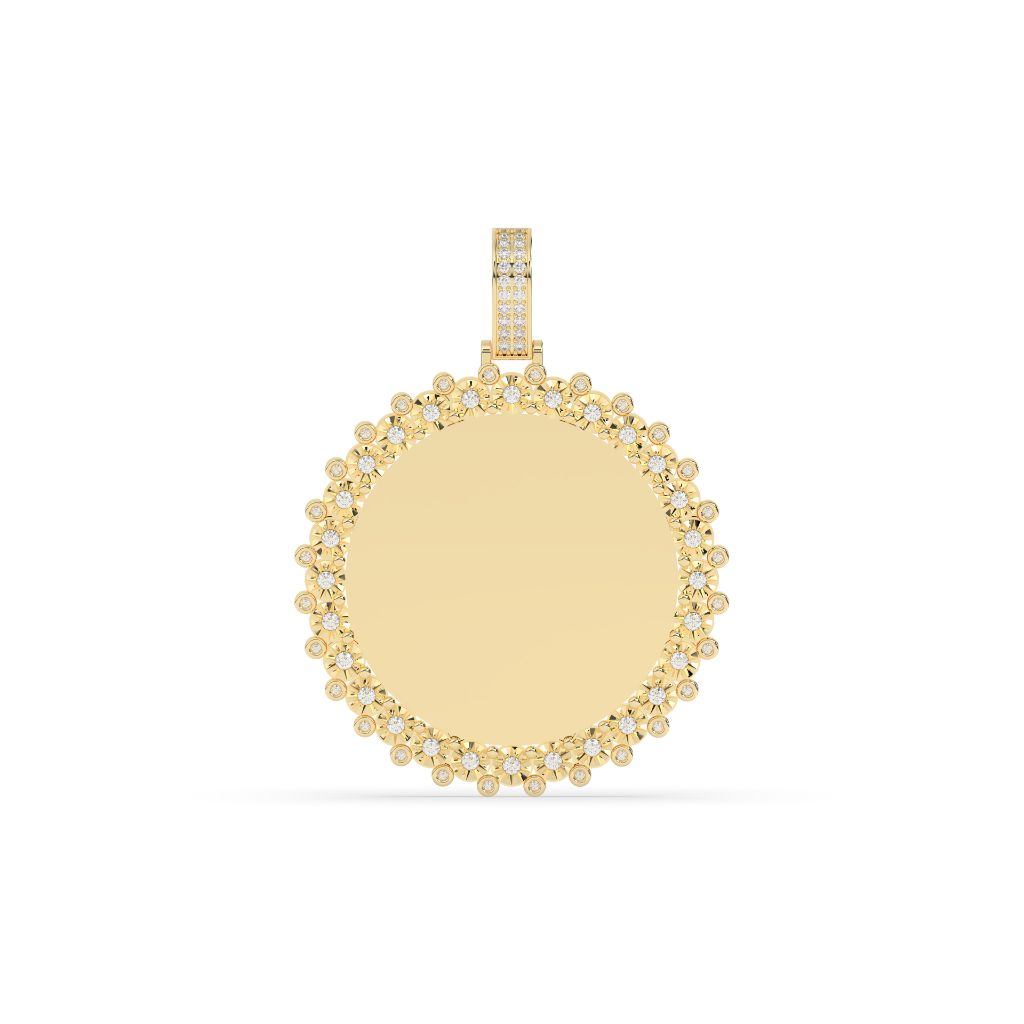 FLORAL EDGE DIAMOND ROUND PENDANT