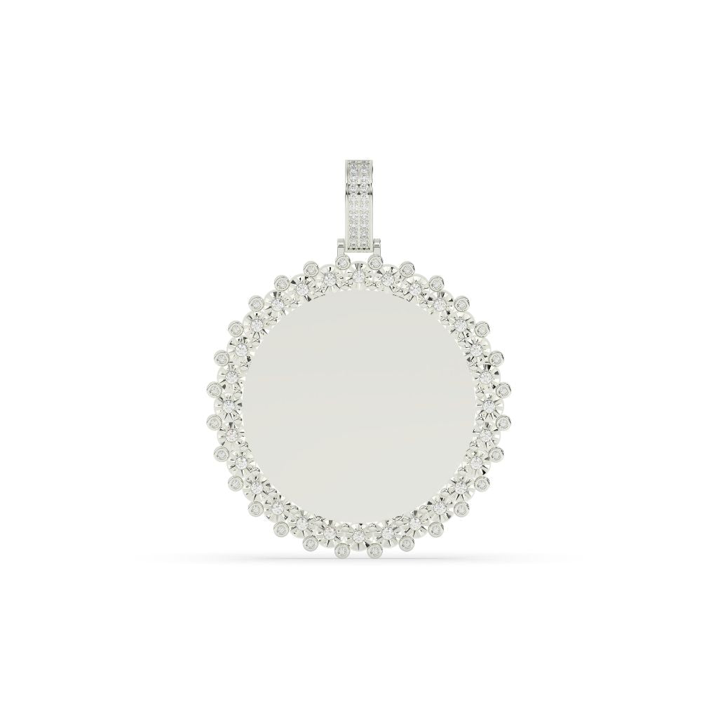 FLORAL EDGE DIAMOND ROUND PENDANT