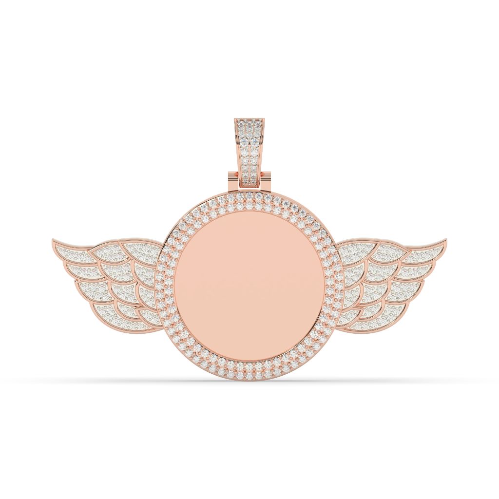 ANGEL WINGS DIAMOND ROUND PENDANT
