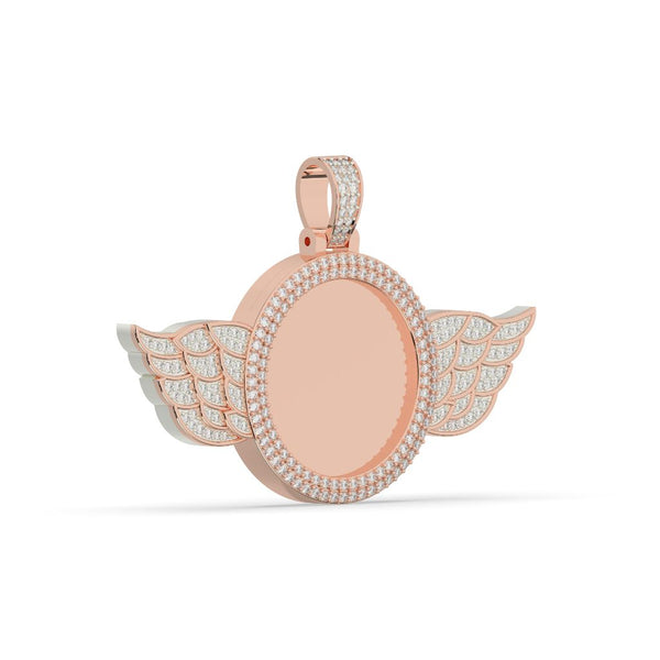ANGEL WINGS DIAMOND ROUND PENDANT