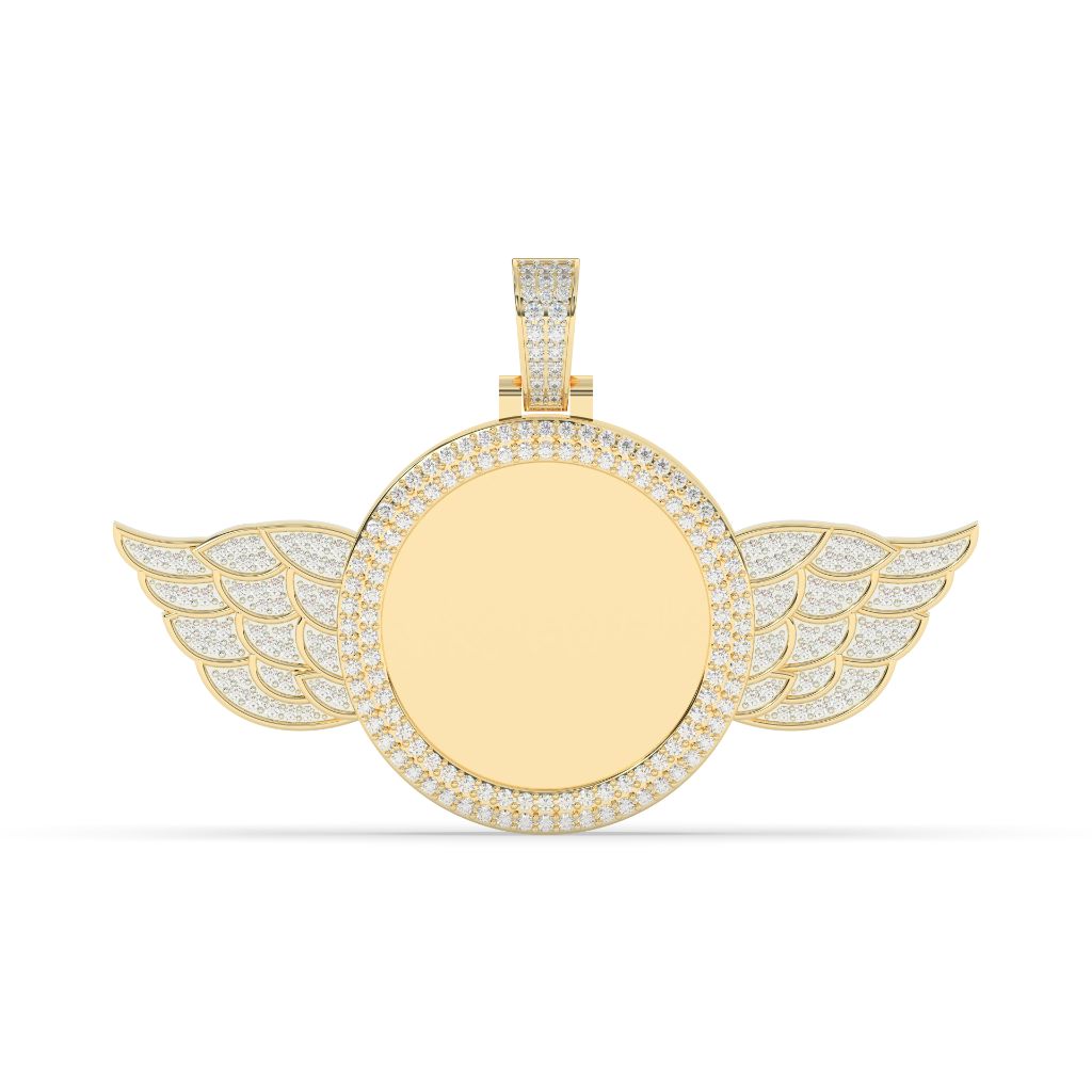ANGEL WINGS DIAMOND ROUND PENDANT
