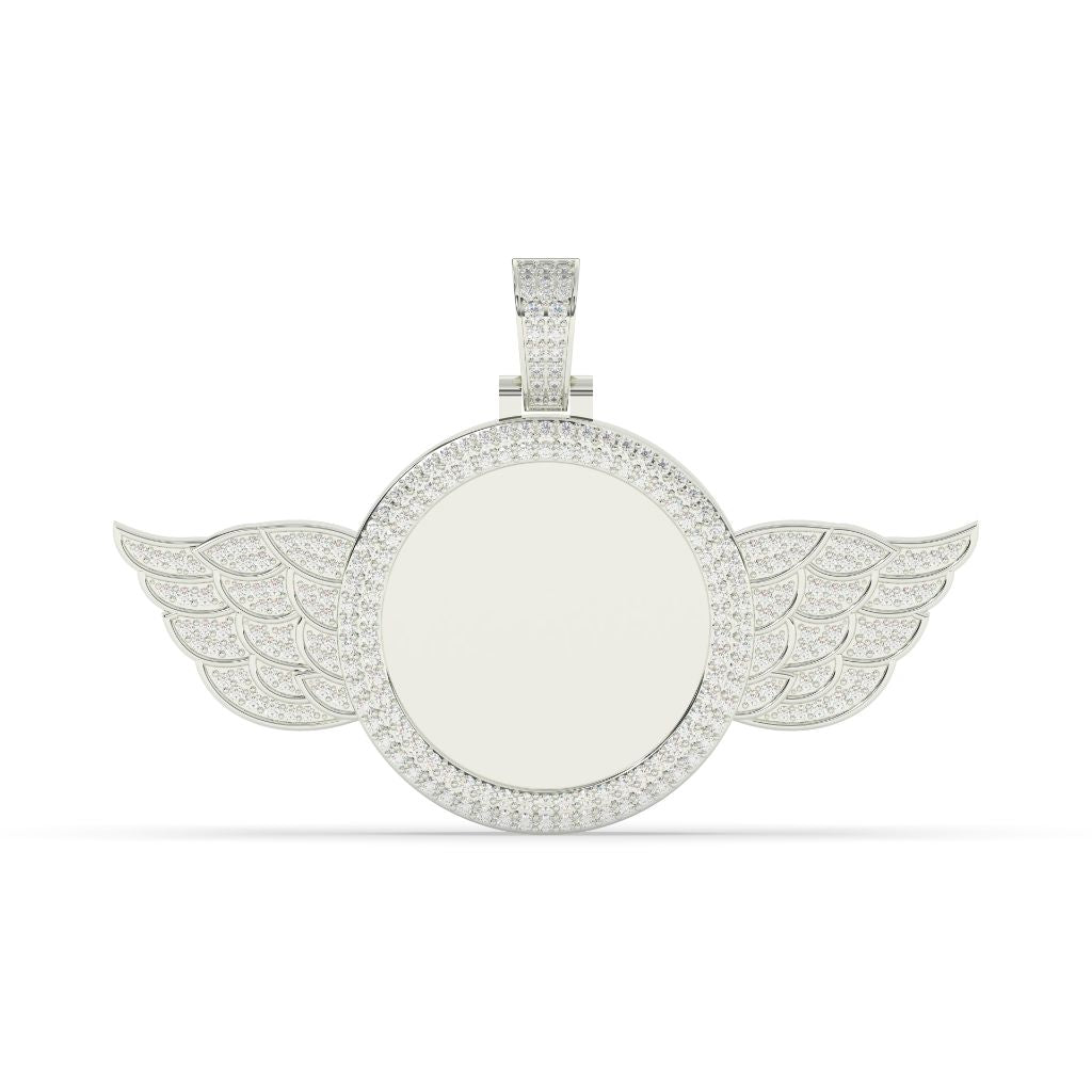 ANGEL WINGS DIAMOND ROUND PENDANT