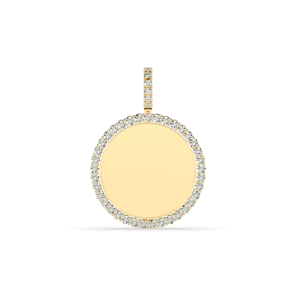 ROUND GOLD PENDANT WITH DIAMONDS