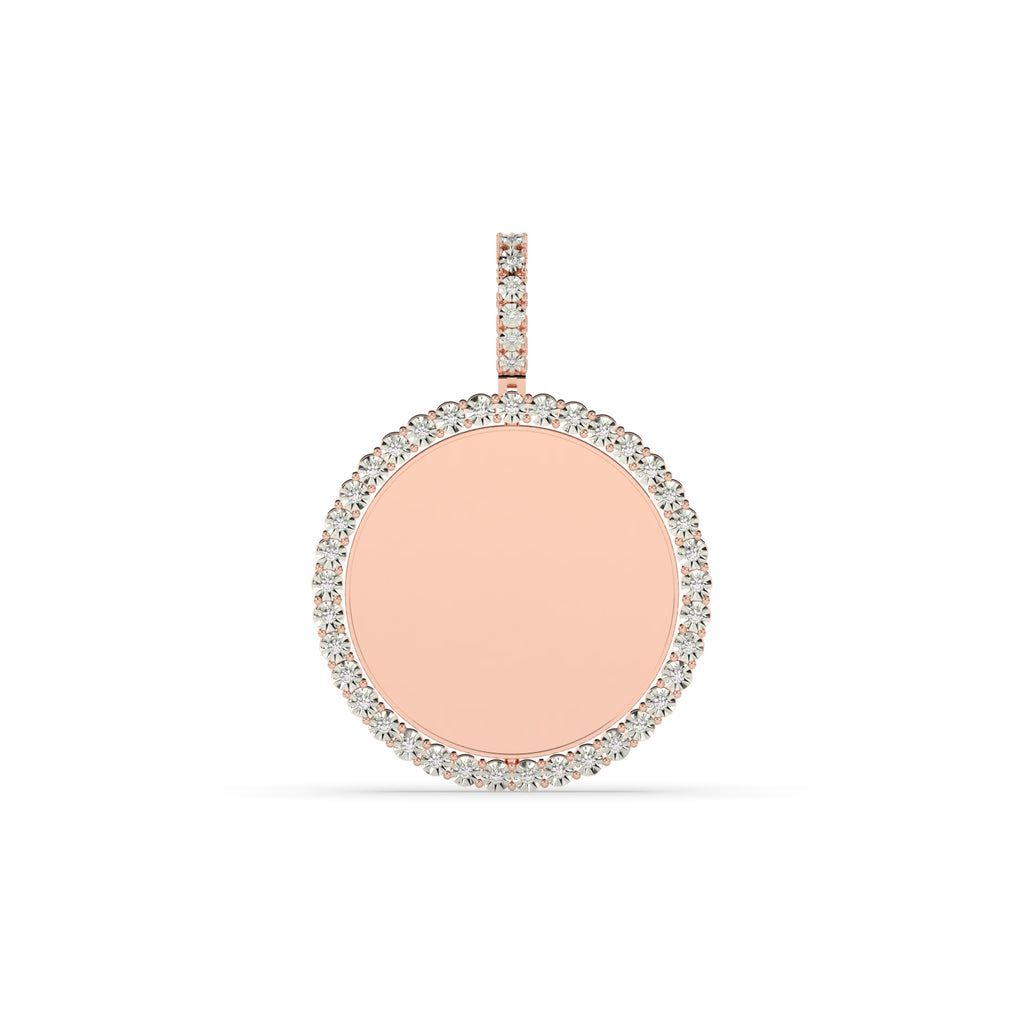 ROUND GOLD PENDANT WITH DIAMONDS