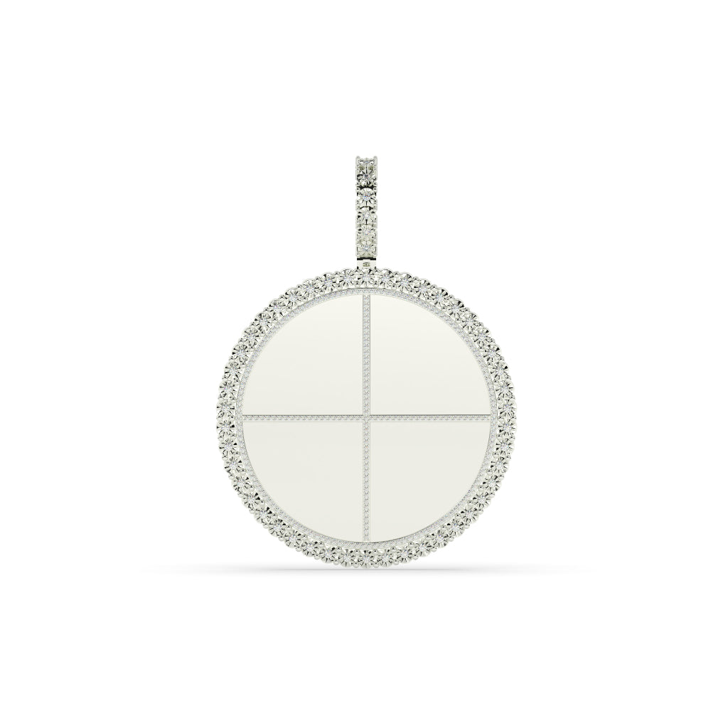 QUADRANT STYLE GOLD ROUND PENDANT