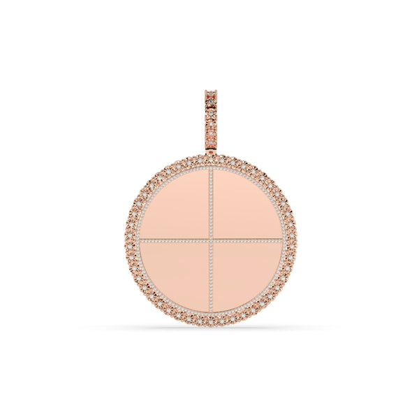 QUADRANT STYLE GOLD ROUND PENDANT