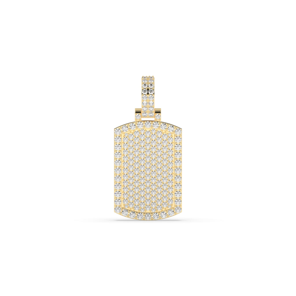 ICED RECTANGLE TAG NECKLACE