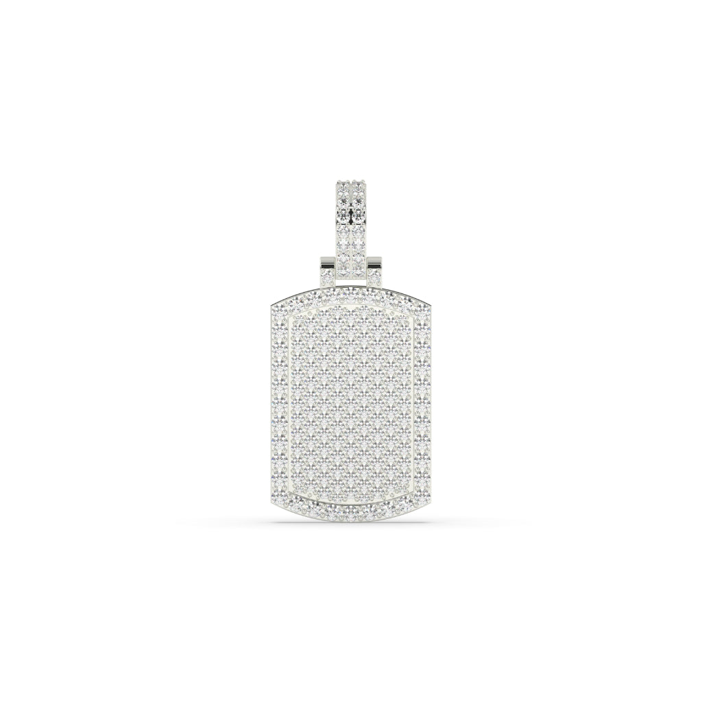 ICED RECTANGLE TAG NECKLACE