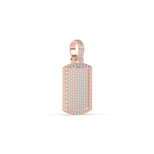 ICED RECTANGLE TAG NECKLACE