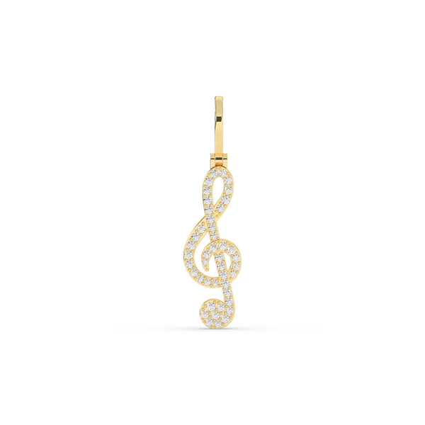 DIAMOND TREBLE CLEF MUSIC PENDANT
