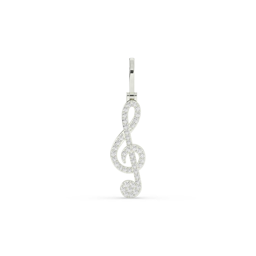 DIAMOND TREBLE CLEF MUSIC PENDANT
