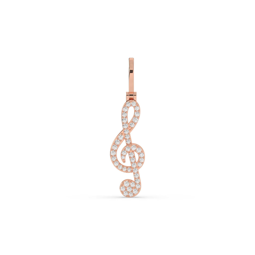 DIAMOND TREBLE CLEF MUSIC PENDANT