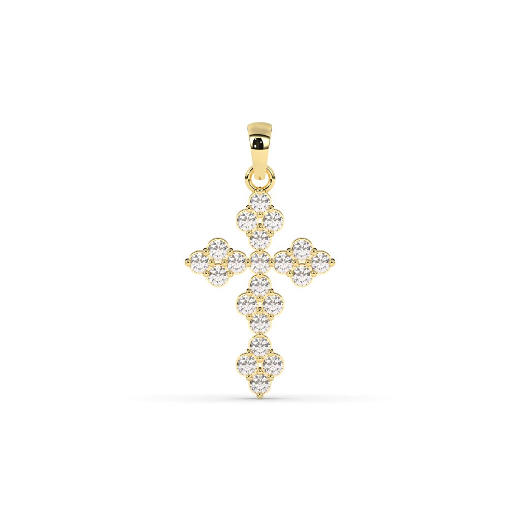 CLUSTER STYLE CROSS PENDANT