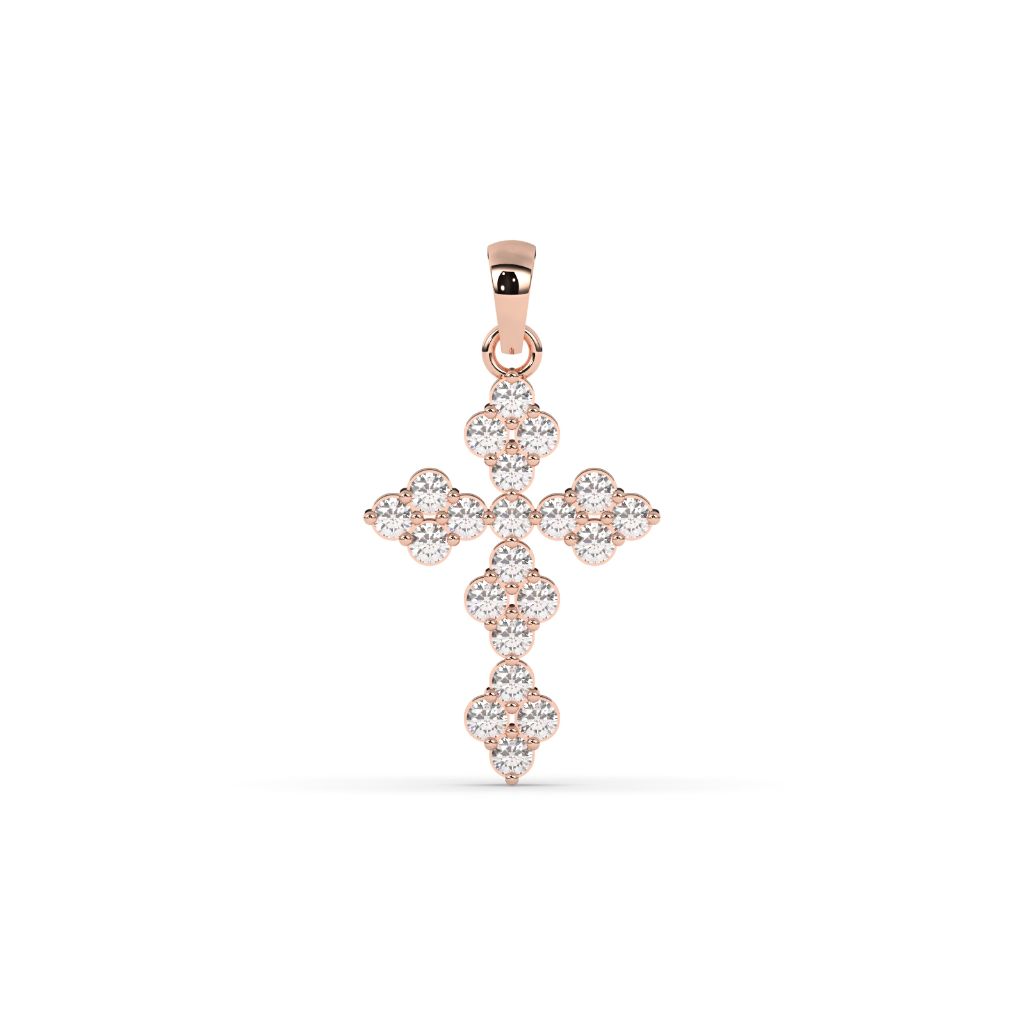 CLUSTER STYLE CROSS PENDANT