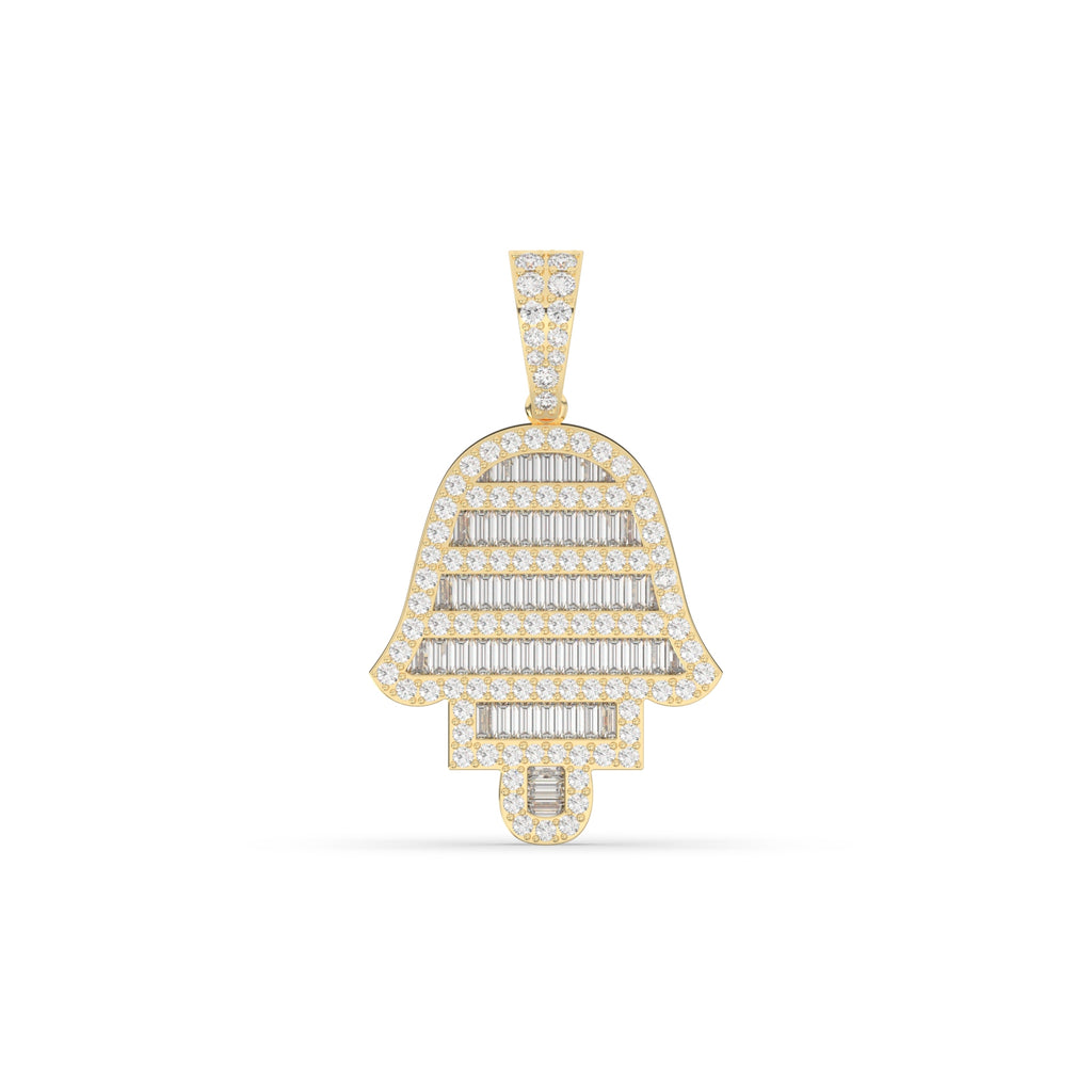 BAGUETTE LAYERED HAMSA PENDANT